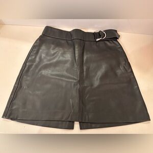 ZARA Woman Black Faux Leather skirt Size M